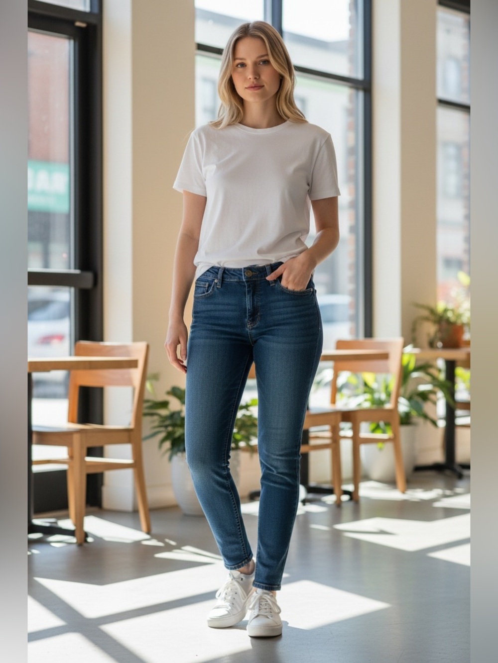 Merona Slim High-Rise Skinny Jeans in Deep Blue Wash